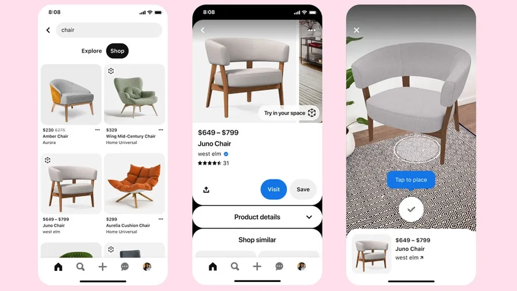 Avec Pinterest, le shopping déco se fait maintenant en réalité augmentée