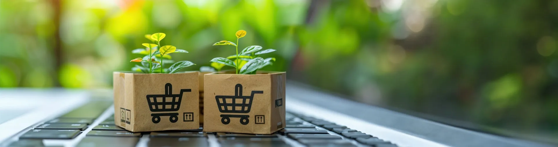 Des plantes poussent dans des cartons écologiques