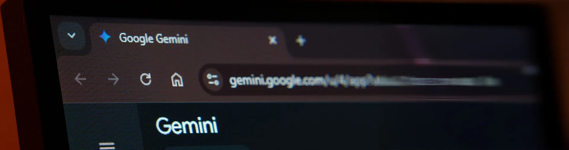 Photo d’un navigateur ouvert sur la page Google Gemini.