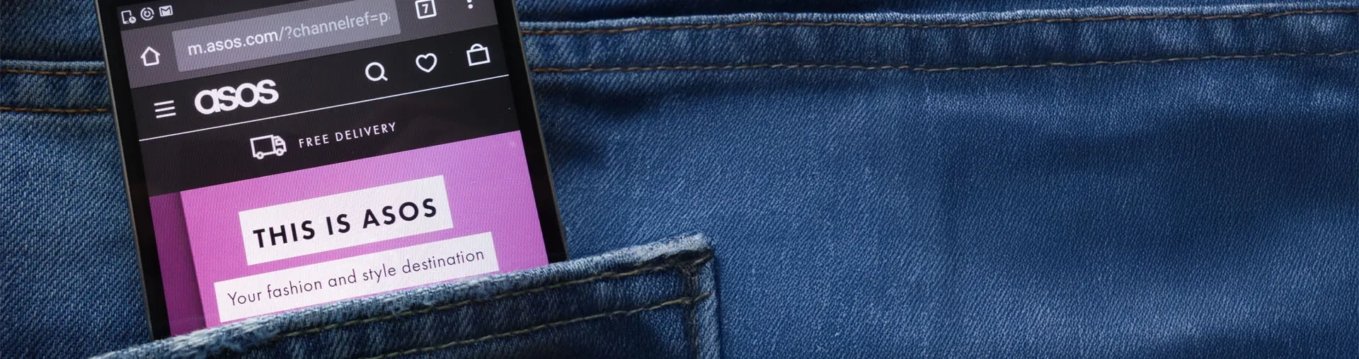 Image de l'application Asos sur un smartphone