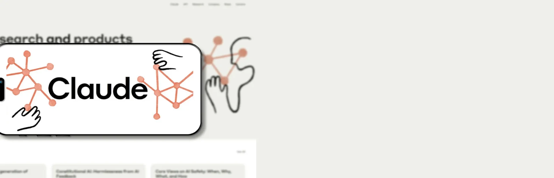 Logo de Claude sur l'écran d'un smartphone avec son site web en arrière-plan. Claude est un assistant IA de nouvelle génération, formé pour être sûr, précis et sécurisé.