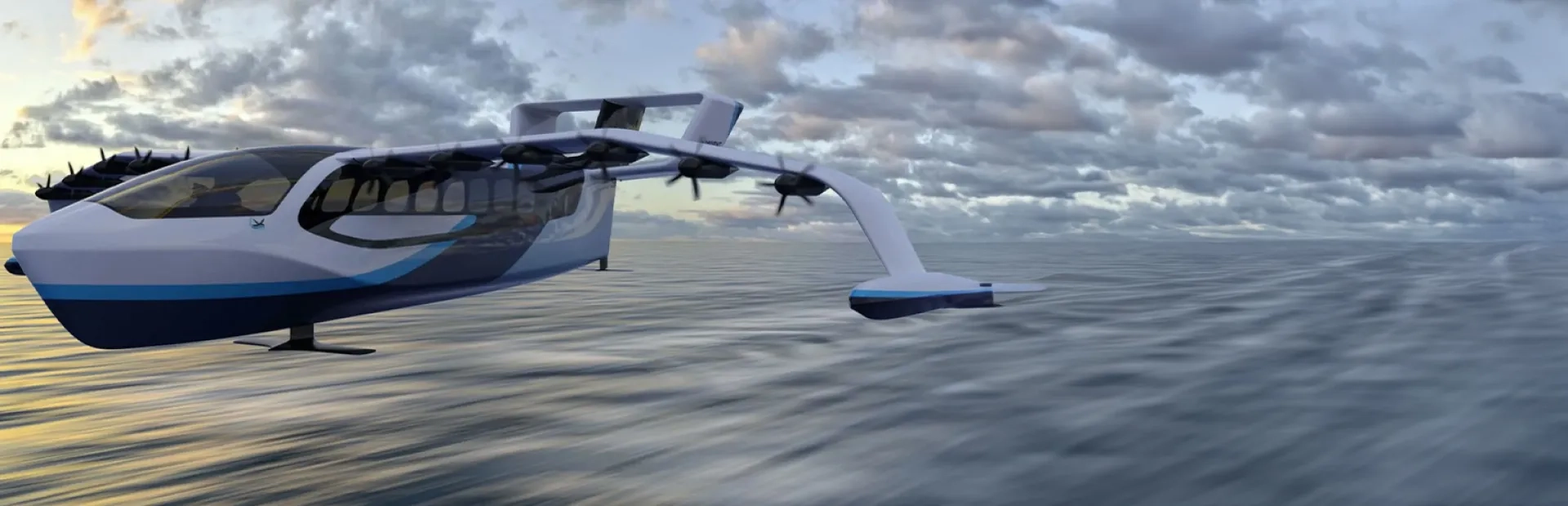 Image de synthèse du premier bateau volant "Viceroy Seaglider"