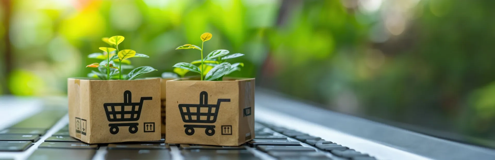 Des plantes poussent dans des cartons écologiques