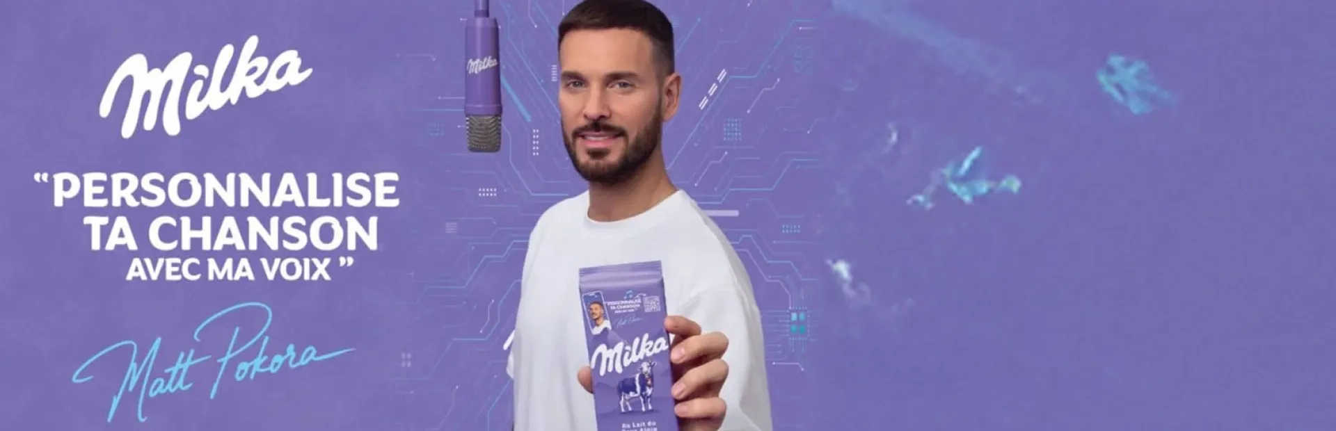 Image de la campagne Milka mettant en scène M.pokora