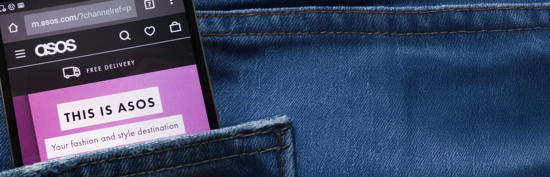 Image de l'application Asos sur un smartphone