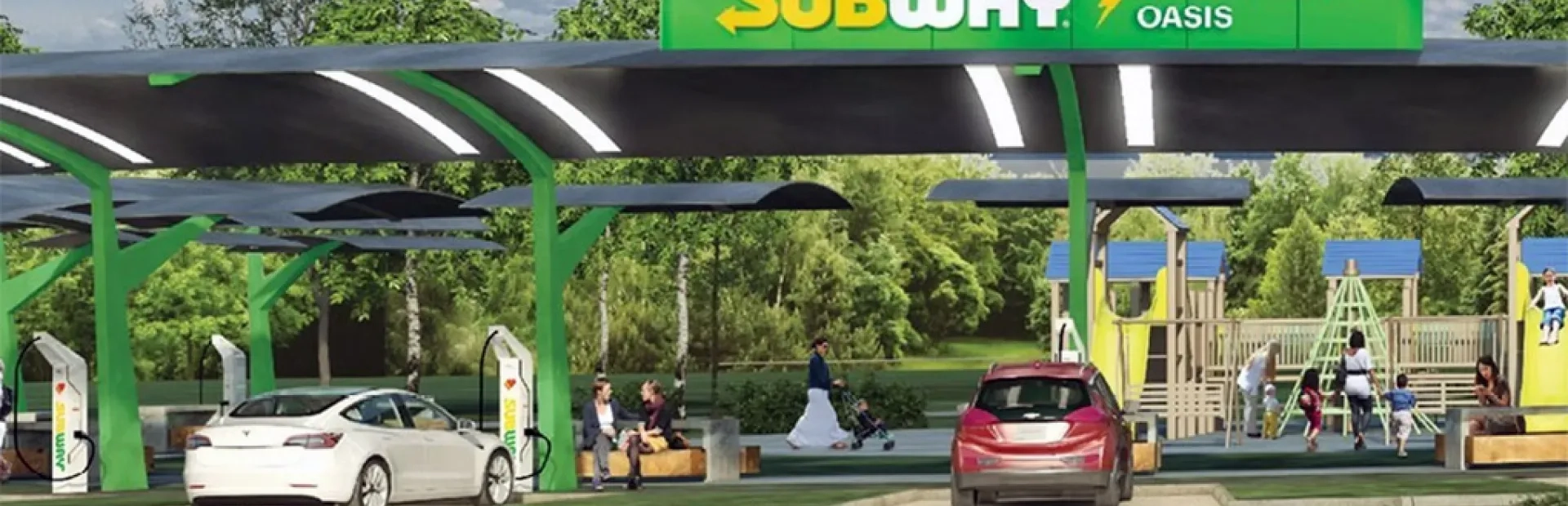 Subway installe des « oasis » de recharge pour voitures électriques aux États-Unis