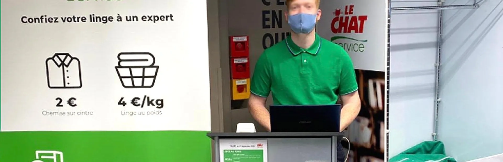 La lessive Le Chat déploie un service de lavage du linge chez Intermarché