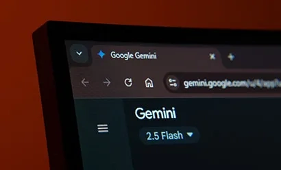 Photo d’un navigateur ouvert sur la page Google Gemini.