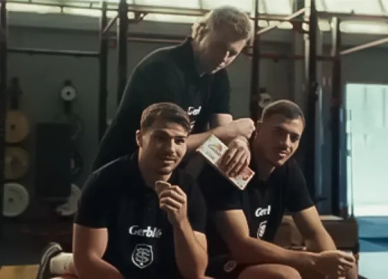 Photo prise dans un vestiaire des joueurs du Stade Toulousain 