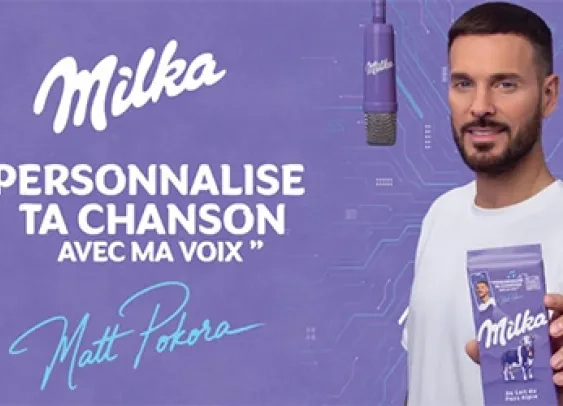 Image de la campagne Milka mettant en scène M.pokora
