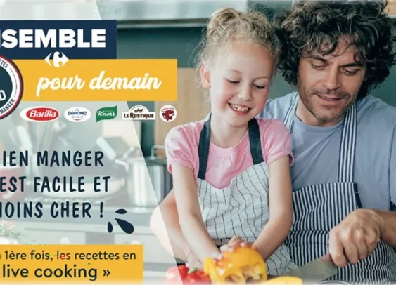 Carrefour s’allie à 5 grandes marques pour proposer des recettes en « live cooking »