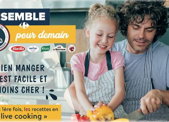 Carrefour s’allie à 5 grandes marques pour proposer des recettes en « live cooking »