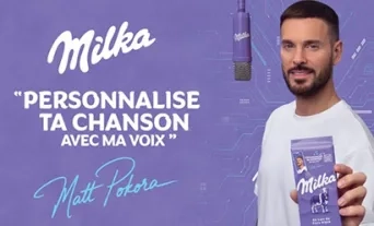 Image de la campagne Milka mettant en scène M.pokora
